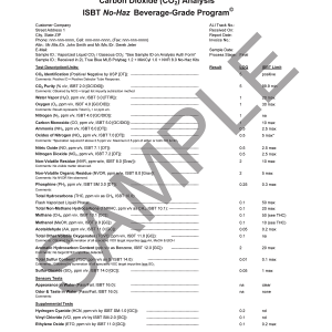 ISBT No-Haz Beverage Grade Final Product Program