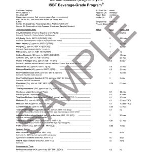 ISBT Beverage Grade Final Product Program - Hazmat